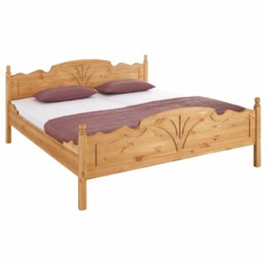 Pięknie zdobione, drewniane łóżko 180x200 cm