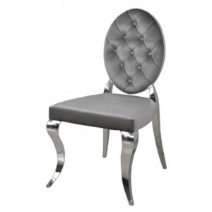 Krzesło glamour Leonardo Dark Grey - nowoczesne krzesła pikowane guzikami