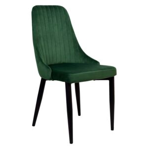 Krzesło welurowe LORIENT VELVET ciemno-zielone