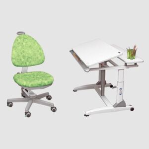 Biurko i Krzesło Ergo-Desk, zielone