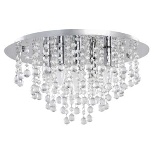 Plafon LAMPA sufitowa KET115 metalowa OPRAWA okrągła glamour z kryształkami crystal srebrna przezroczysta