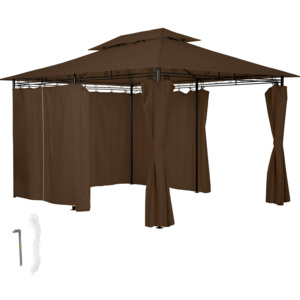 Pawilon namiot ogrodowy Luxus 4x3m z 6 ścianami brązowy