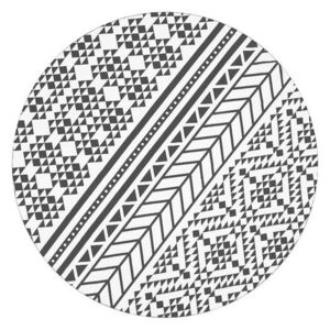 Plażowy ręcznik okrągły MÓWISZ I MASZ, Mandala 003, biało-szary, 150 cm