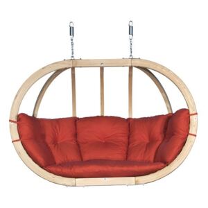 Fotel hamakowy drewniany, Swing Chair Double KOALA, czerwony