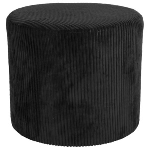 Czarny puf sztruksowy Leitmotiv Glam, 45x40 cm