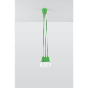 SOLLUX Nowoczesna Piękna Lampa Wisząca DIEGO 3 Zielona Potrójne Oświetlenie Sufitowe LED