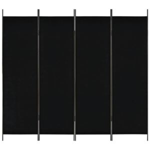 Parawan 4-panelowy, czarny, 200 x 180 cm