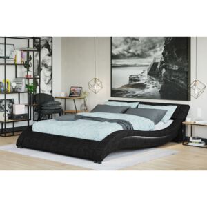 Łóżko tapicerowane do sypialni 160x200 839 led czarny materiał