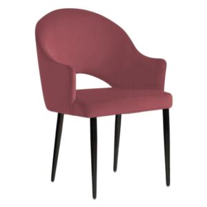 Różowe tapicerowane krzesło DIUNA materiał MG-58 koralowe - Różowy