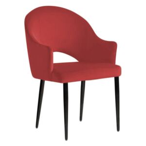 Czerwone tapicerowane krzesło fotel DIUNA materiał MG-31 - Czerwony