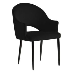 Czarne tapicerowane krzesło fotel DIUNA materiał MG-19 - Czarny