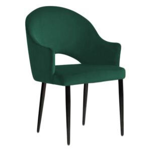 Ciemnozielone tapicerowane krzesło fotel DIUNA materiał MG-25 - Zielony