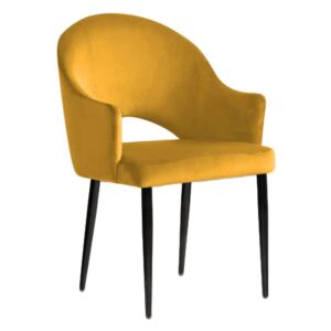 Żółte tapicerowane krzesło DIUNA materiał MG-15 musztardowe - Żółty