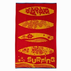 Ręcznik plażowy 100x160 Surfing 7809/2 czerwony żółty Zwoltex