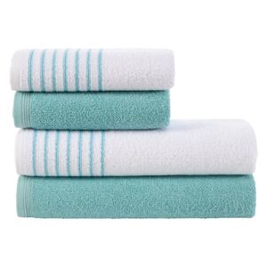 Komplet ręczników i ręczników kąpielowycj Eleganza turkusowy niebieski