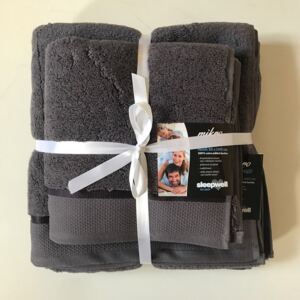Prezentowy komplet ręczników z mikrobawełny - antracytowy czarny