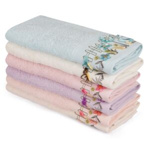 Zestaw 6 kolorowych ręczników z czystej bawełny Africa, 30x50 cm