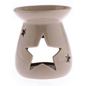 Kominek ceramiczny gwiazdy 9,6 x 11 x 9,6 cm (beżowy)