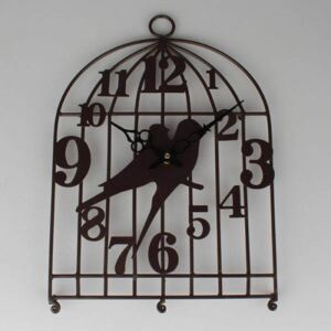 Zegar ścienny Klatka dla ptaków (czarny)