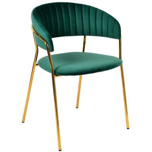 Ciemnozielone krzesło w stylu glamour- Piano 2X