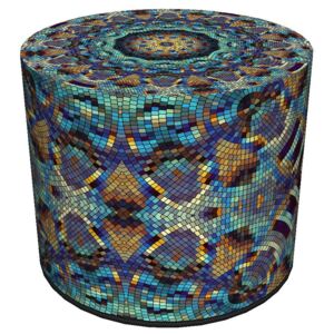 Okrągła tapicerowana pufa ozdobna - Adelos 9X