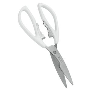 Białe nożyczki kuchenne ze stali nierdzewnej Metaltex Scissor, dł. 21 cm