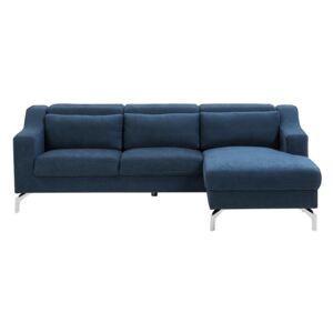 Sofa narożna tapicerowana ciemnoniebieska GLOSLI