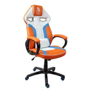 Fotel obrotowy gamingowy DRAGON Orange/Blue/White przecena