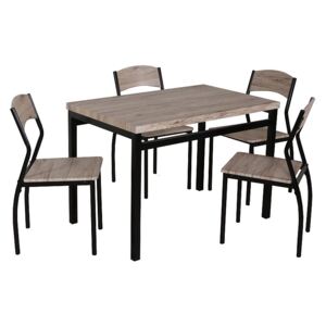 Zestaw ASTRO stół + 4 krzesła dąb/czarny ☞ Kupuj w Sprawdzonych i wysoko Ocenianych sklepach