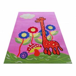 Dywan Kiddie 02 - różowy- dziecięcy- żyrafa
