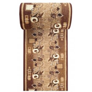 Chodnik klasyczny BCF Ankara 11 brązowy - 60 - 120 cm- - liście