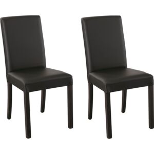 Stylowe czarne krzesła ze sztucznej skóry - 2 sztuki