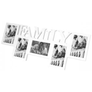 Drewniana multirama Family na 5 zdjęć 10 x 15cm (biała)