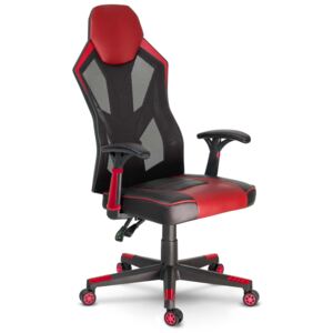 Fotel biurowy dla gracza Shiro czarno-czerwony