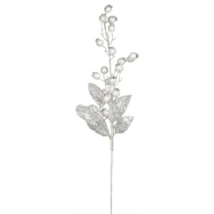 Gałązka bożonarodzeniowa Dzika Róża biała, 80 cm