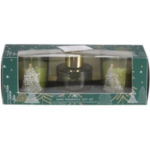 Zestaw świeczek i dyfuzora Christmasy zielony 3 szt., 19 x 6,5 cm