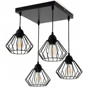 Lampa sufitowa Kali 4 klosze druciane z regulacją na kablu 1304k