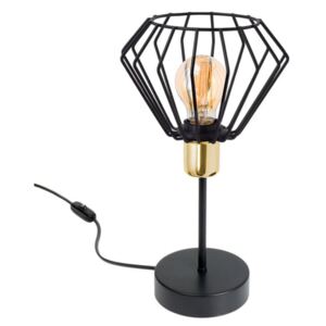 Lampa stołowa stylowa czarna ze złotem 1 Kali 1416cz LOFT LED