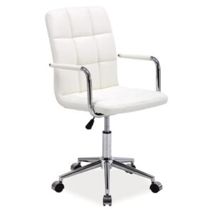 Fotel obrotowy Q-022 biały/ekoskóra