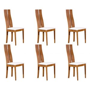 Komplet 6 krzeseł SALENA - Lite drewno bukowe kolor dąb