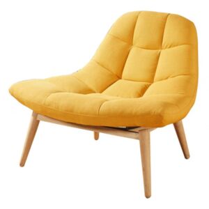 Fotel z tkaniny KRIBI - Żółty