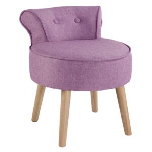 Stylowy niski fotel z tkaniny SAVEA - Różowy