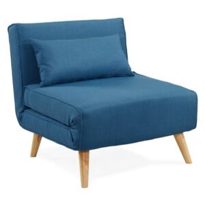 Fotel rozkładany POSIO z tkaniny - Niebieski