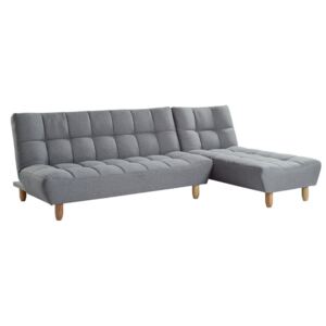 Modułowa sofa rozkładana z tkaniny ESTEBAN — szara