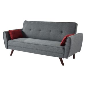 Rozkładana sofa typu clic-clac YANIS – 3-osobowa, tkanina – kolor antracytowy