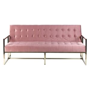 Sofa rozkładana welurowa różowa MARSTAL