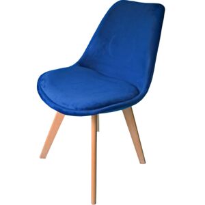 Krzesło DIOR welurowe velvet niebieskie