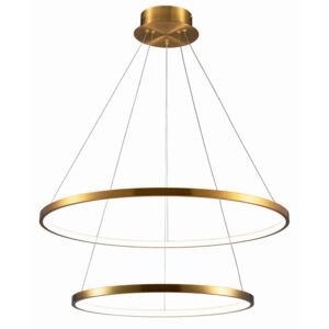 Brushed Gold LED ring double - żyrandol 70cm pierścienie złoty polerowany