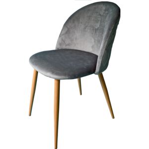 Krzesło welurowe velvet aksamit szare