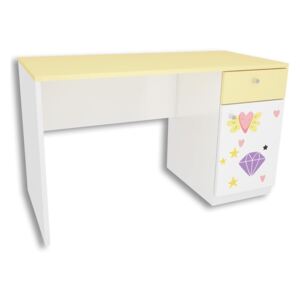 Kolorowe biurko dla dziecka z grafiką MTM-A wersja prawa